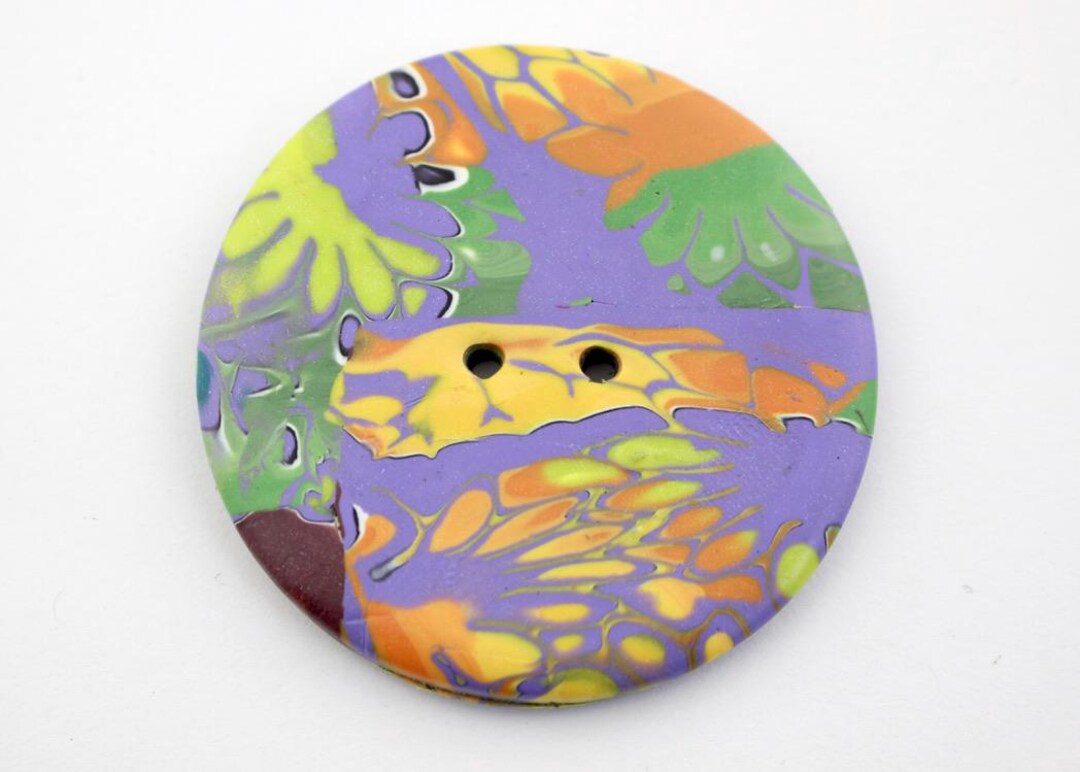 Polyclay Button Handcrafted Polymer Clay Button: Unique Upcycle Sweater or Coat Button ...