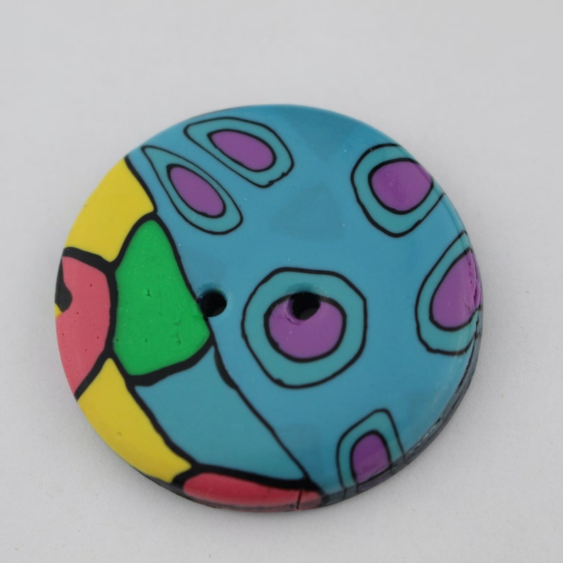 Big Colorful buttons handmade polymer clay buttons 1 1/4 inch or 1 1/2 inch button, no. 189 1 1/2 inch A
