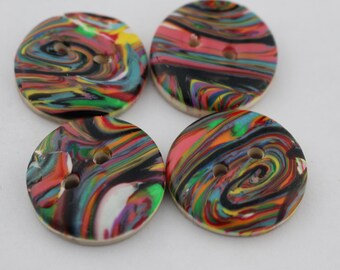 Large Spiral buttons Hand made buttons Polymer clay buttons , No. 107