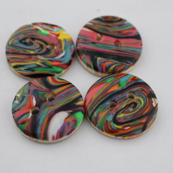 Large Spiral buttons Hand made buttons Polymer clay buttons , No. 107