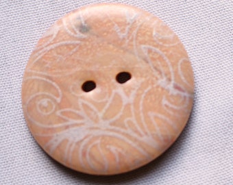 Large Handcrafted polymer clay button fancy button 1 1/2 inch 3.8 cm buttons, No. 348