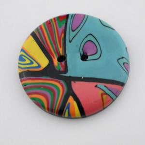 Big Colorful buttons handmade polymer clay buttons 1 1/4 inch or 1 1/2 inch button, no. 189 1 1/2 inch B