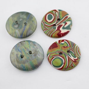 2 Colorway Polymer Clay Buttons for Knitting, 1 1/4 inch No. 220