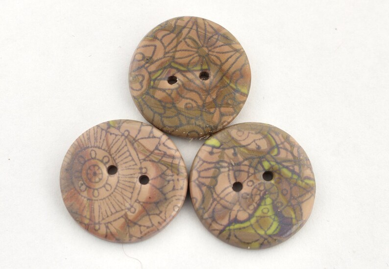 Large Buttons 1 1/4 Inch Hand Crafted 1 5/8 Inch, Damask Patterned ...