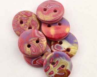 Small buttons 3/4 inch Polymer clay buttons set 1.9 cm Hand made buttons sewing buttons no. 438