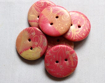 Large colorful Multilayered Buttons Clay buttons Large sewing buttons, 1 1/4 inch  no. 108