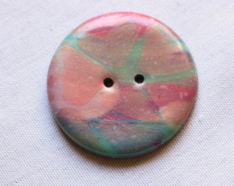 Large Handmade button for sweater unique buttons Mokume Gane Buttons, 1 1/4-inch 3.17 cm button, 1 5/8 inch 4.11 cm button, no. 393