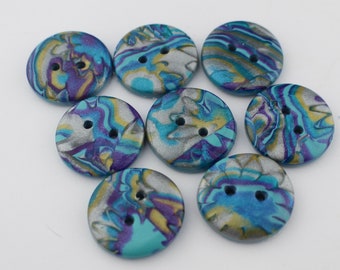 Large Silver, Purple and Gold Buttons, 1 inch buttons, 1 1/2 inch buttons no. 145