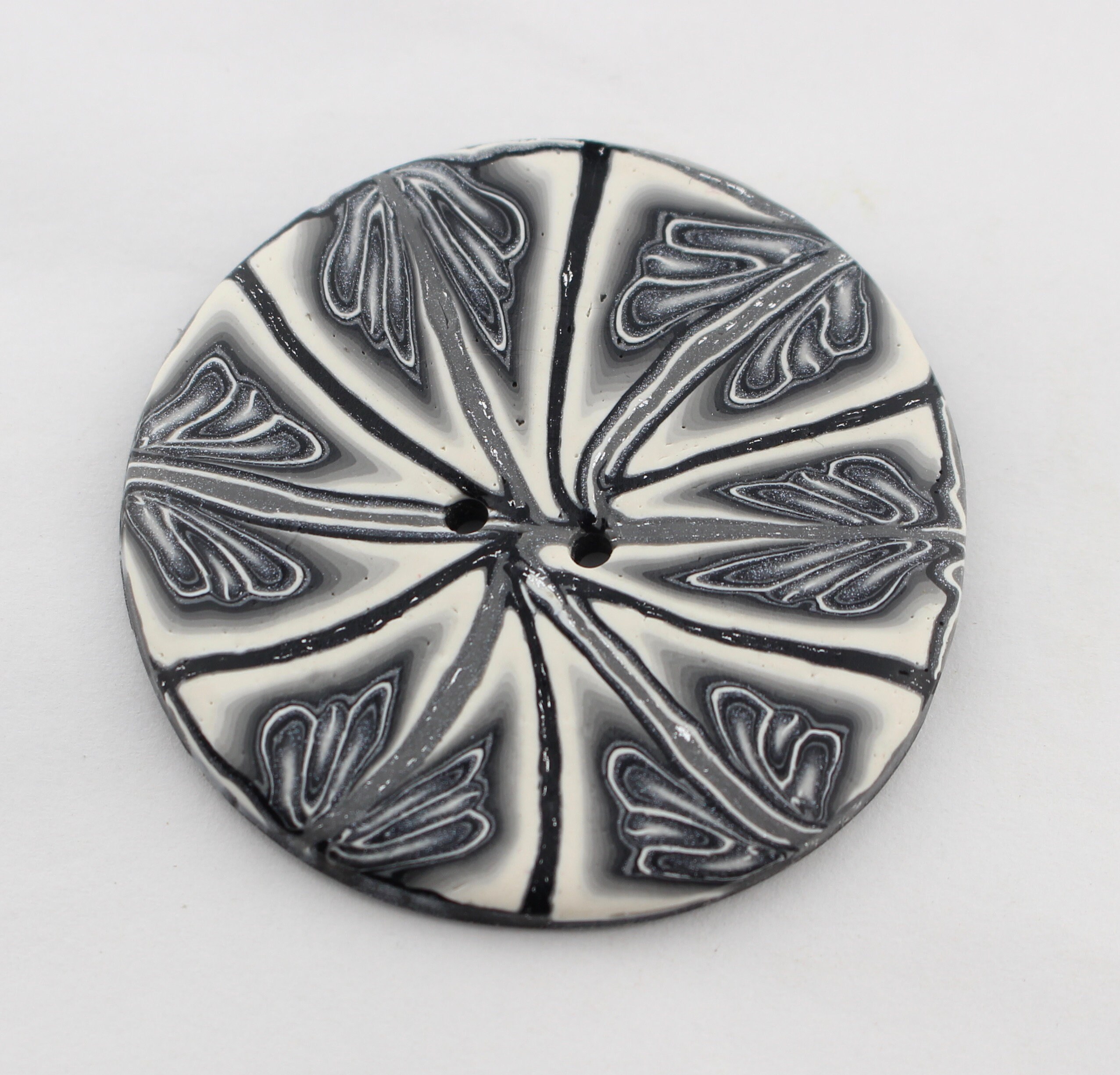 Large Black and White Buttons Handcrafted 2 inch or 2 1/2 Etsy