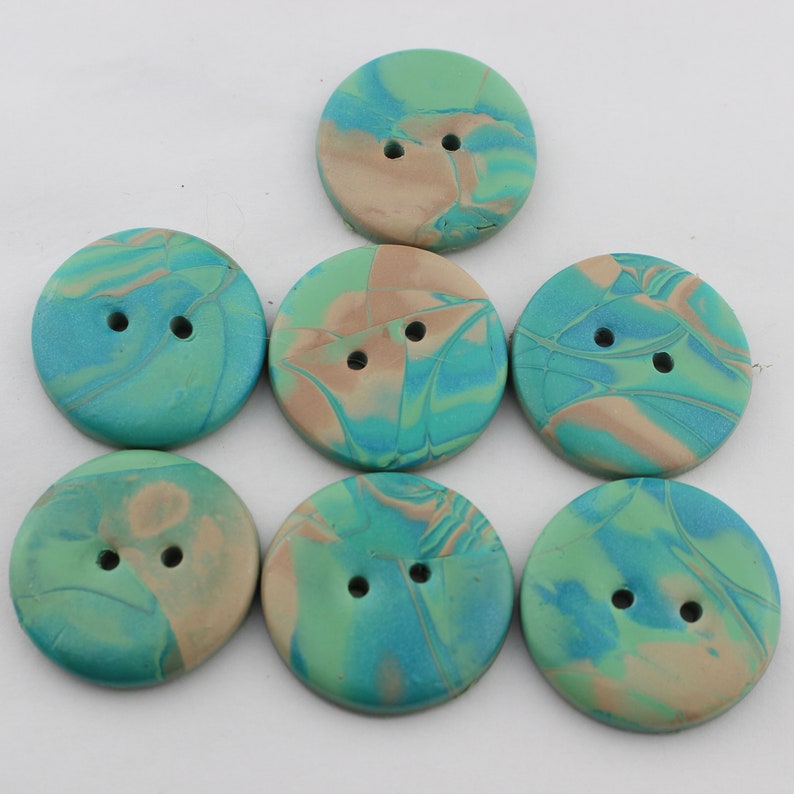 Big Seafoam, Aqua, and Sand Colored buttons, Beach Theme Buttons, 1 inch, 1 1/4 inch, 1 1/2 inch Buttons no. 349 image 5