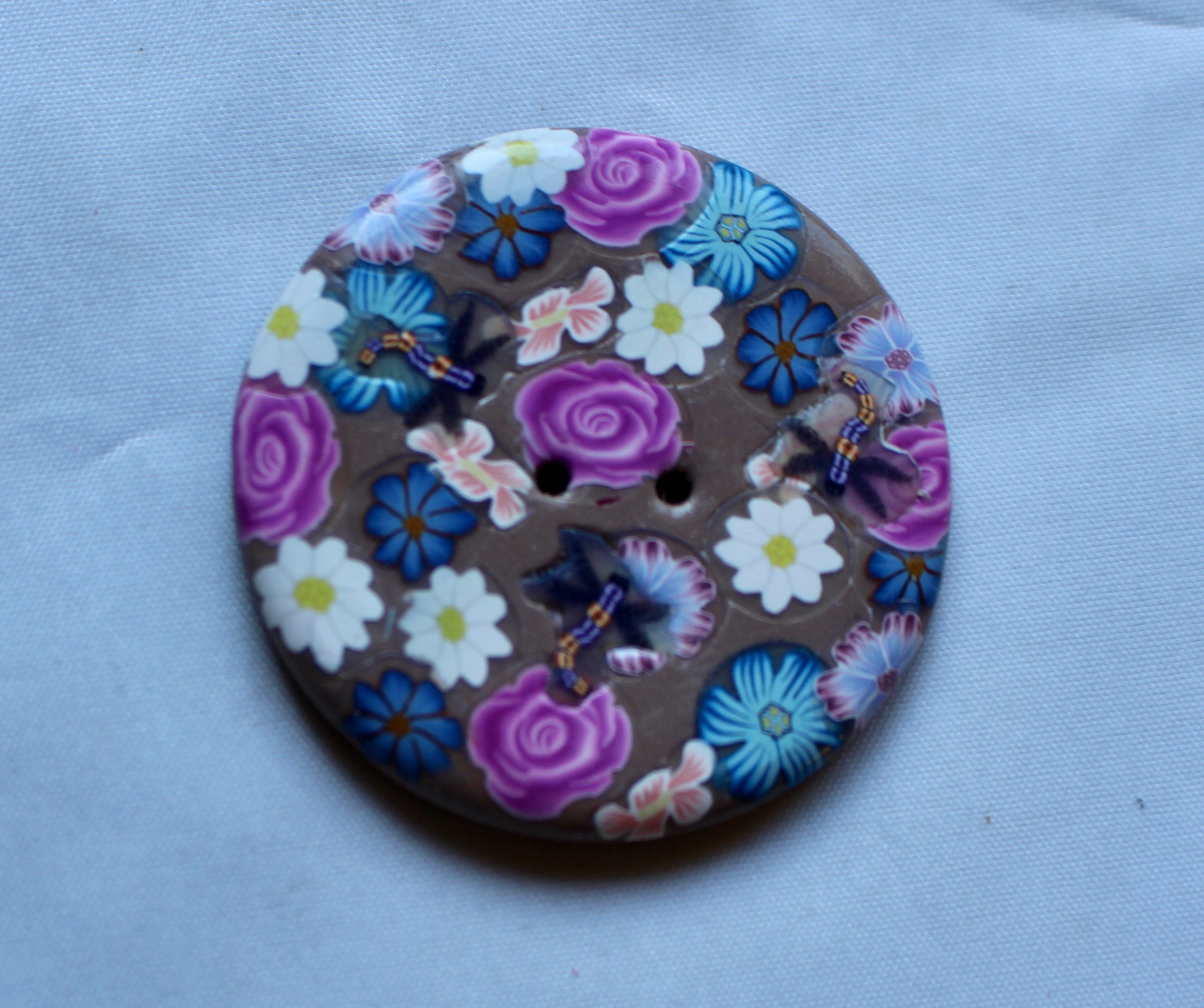 Extra Large Blue Floral Buttons Ladybugs Buttons 2 Inch | Etsy
