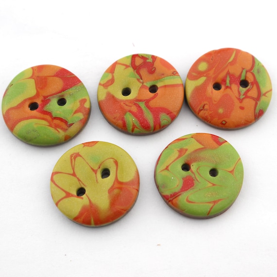 Large Colorful Handmade Buttons Fancy Big Buttons 1 Inch Button 1