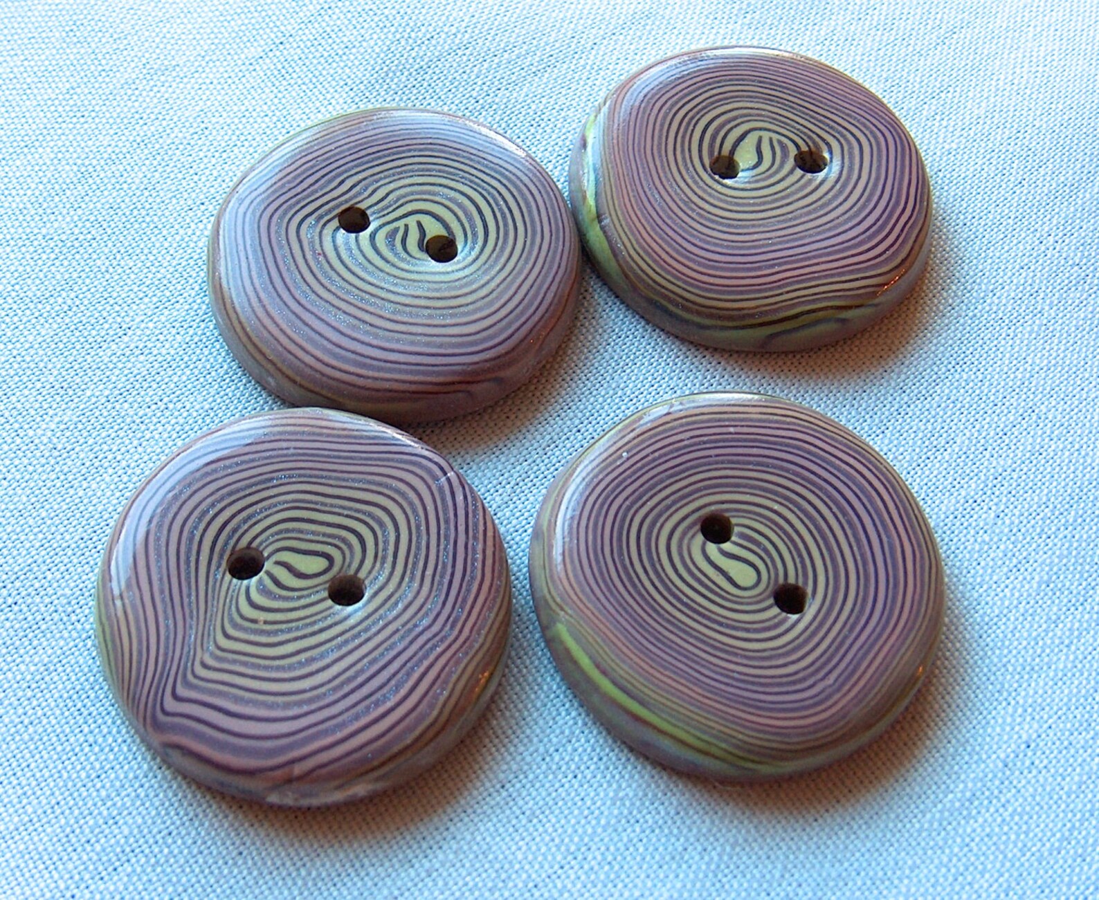 Polyclay Button Polymer Clay Buttons Handmade Unique Buttons Large Brown Spiral Buttons ...
