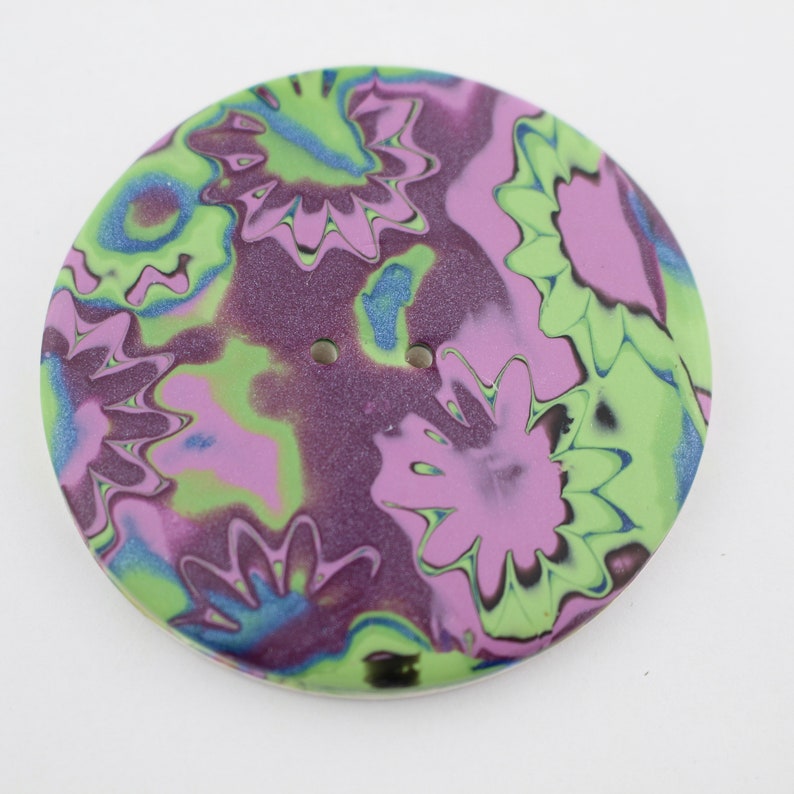 Round 3 Inch Button Huge Burgundy 3 Inch Button Extra Large Polymer Clay Buttons 2 Inch ...