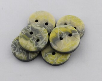 Large handmade clay buttons Mokume Gane Buttons, 1 1/4 inch buttons no. 282