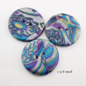 Large Multi- colored and Purple Buttons,  1 inch 2.5 cm button,  1 1/4 button, 1 1/2 inch, 1 5/8 inch Buttons, No. 23