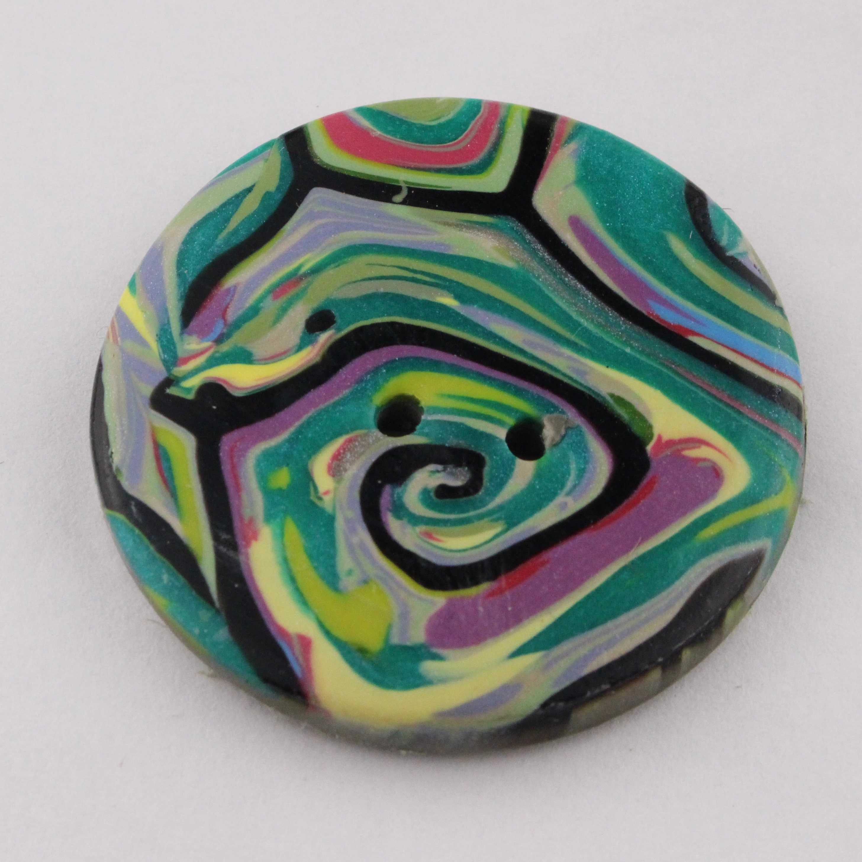 Polyclay Button Teal Swirl Buttons Polymer Clay Buttons Handmade Button for Sweater ...