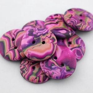 Große handgemachte Tonknöpfe Mokume Gane Buttons Bunter Knopf, 3 1/4 Zoll Knöpfe Nr. 122