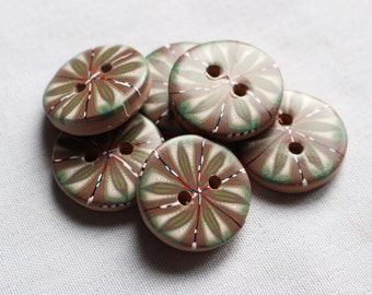 Large Clay Buttons, Kaleidoscope Button 1 inch, No. 335