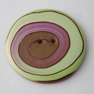 Round 3 Inch Button Huge 3 Inch Button, Extra Large Brown and Green Spiral Buttons, 2 Inch ...