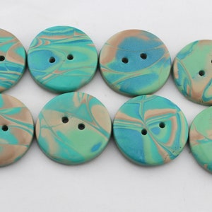 Big Seafoam, Aqua, and Sand Colored buttons, Beach Theme Buttons, 1 inch, 1 1/4 inch, 1 1/2 inch Buttons no. 349 image 4