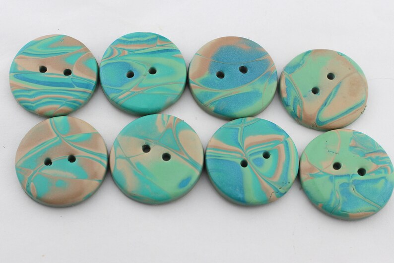 Big Seafoam, Aqua, and Sand Colored buttons, Beach Theme Buttons, 1 inch, 1 1/4 inch, 1 1/2 inch Buttons no. 349 image 4