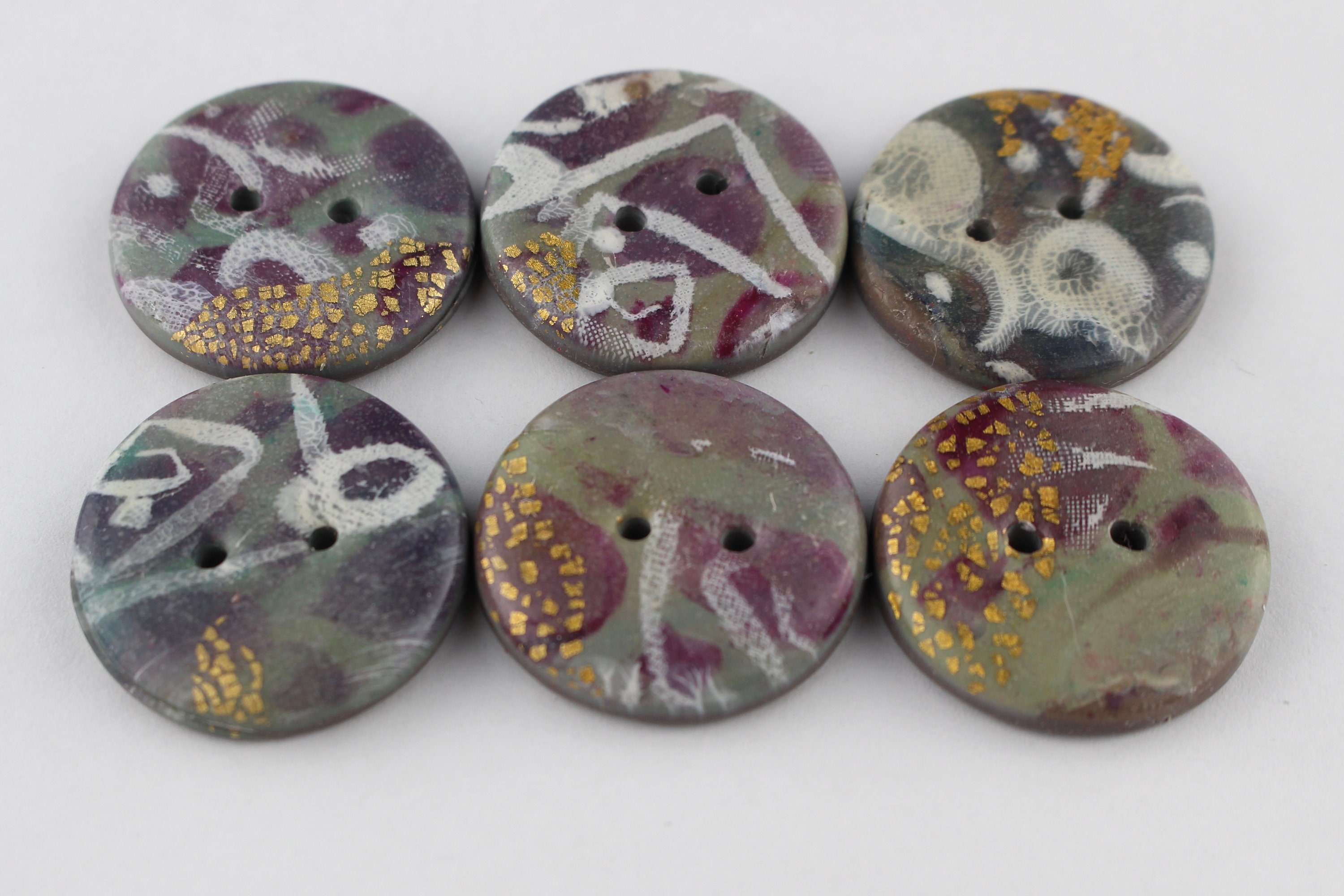 Polyclay Button Large buttons Polymer clay buttons Multi-layers Buttons 1 1/4 | Etsy