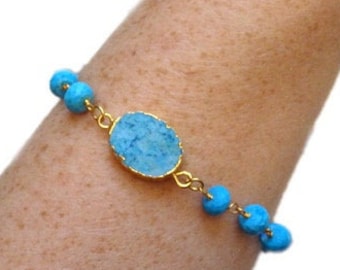 Luxury Turquoise Gemstone Bracelet /Turquoise Bracelet/Simple Bracelets / Bohemian Jewelry /Boho Chic Bracelet/Gemstone Bracelets/Gift