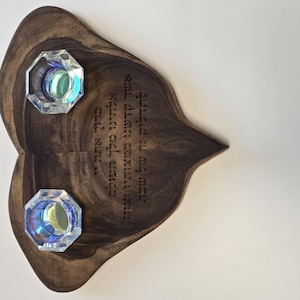 Shabbat-Kerzentablett mit eingraviertem Segen