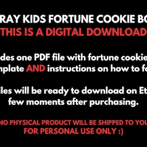 STRAY KIDS Fortune Cookie Box TEMPLATE Skz Template Stray Kids
