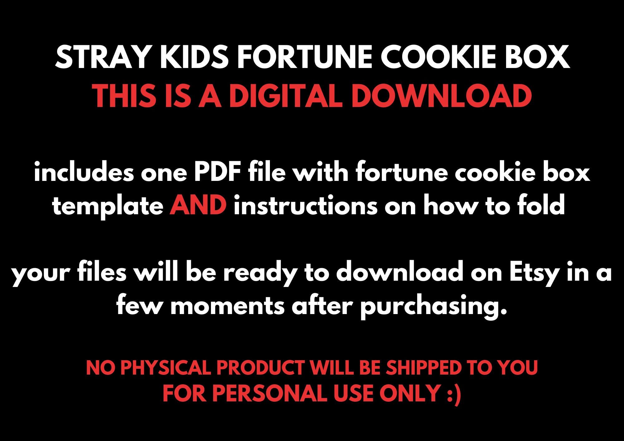 STRAY KIDS Fortune Cookie Box TEMPLATE Skz Template Stray Kids