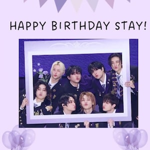 STRAY KIDS-verjaardagskaart || skz verjaardag || verdwaalde kinderprint || skz gelukkige verjaardagskaart |