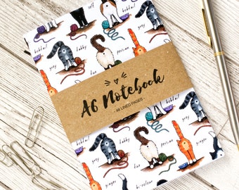 A6 Cat Notebook - Cat Bums