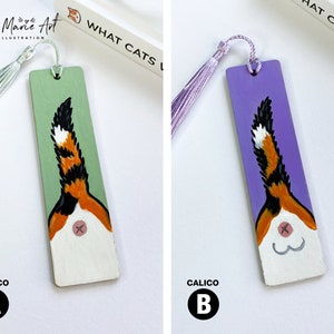 Cat Butt Mini Bookmarks, Hand Painted, Wooden with Tassel image 9