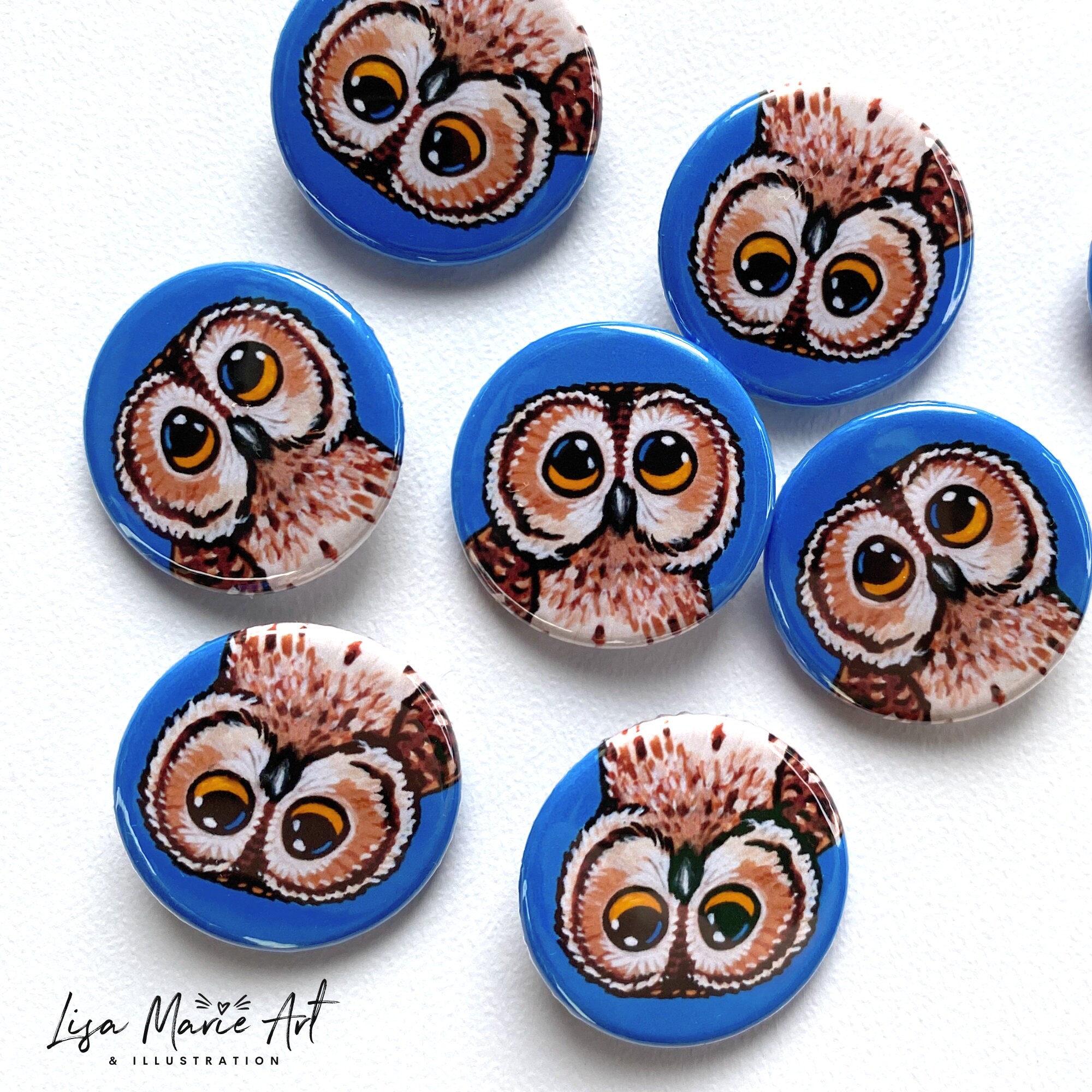 Tawny Owl Badge – 1 Inch (25mm) Round Pin – Metal Back