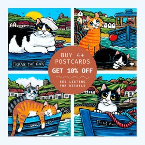 Cartes postales de chat de bateau | Choisissez parmi 4 modèles
