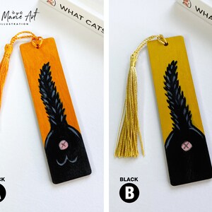 Cat Butt Mini Bookmarks, Hand Painted, Wooden with Tassel image 8