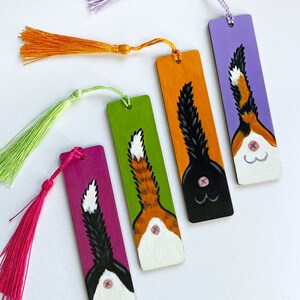 Cat Butt Mini Bookmarks, Hand Painted, Wooden with Tassel image 3