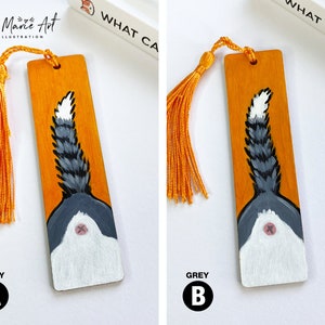 Cat Butt Mini Bookmarks, Hand Painted, Wooden with Tassel image 10