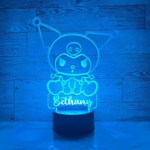 Cute Bunny 3D LED Light Personalized | Acrylic LED Night Light, Bedroom Decor, Custom Night Light, Kids Room, Hello |