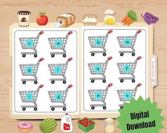 Gioco di cartelle di file di suoni di lettere per la scuola materna / Gioco di apprendimento della fonetica / Download digitale per l&#39;alfabetizzazione precoce / Divertente gioco educativo per la scuola materna