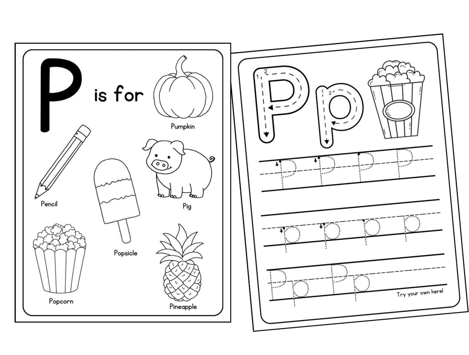 Letter P Preschool Activity Packet: Fun Learning Worksheets (digital ...
