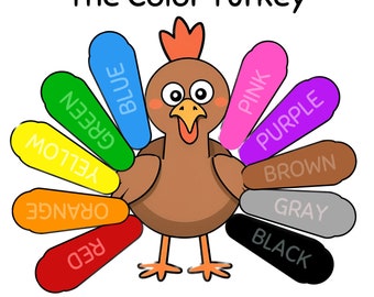 Thanksgiving Preschool Color Names Thankful Turkey Gratitude Turkey ...