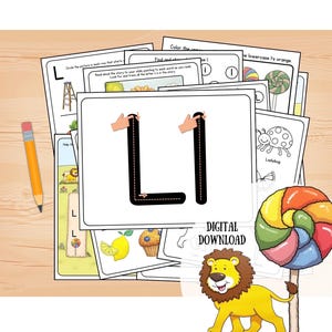 Hojas de trabajo preescolares de la letra L / EL MEJOR paquete preescolar para aprender la letra L / Semana de la letra L / Actividad preescolar divertida / Impresiones preescolares