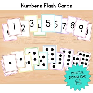 Preschool Numbers Flash Cards: Counting & Correspondence (Digital Download)