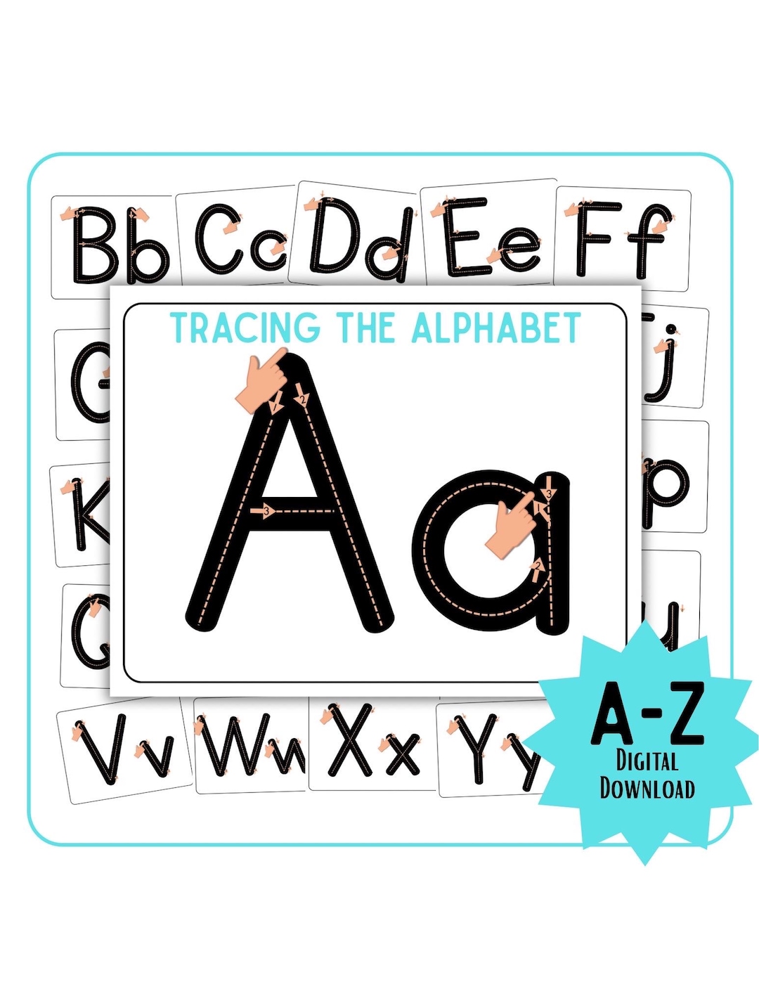 Alphabet Tracing Posters A-Z: Handwriting Practice, Sensory Learning ...