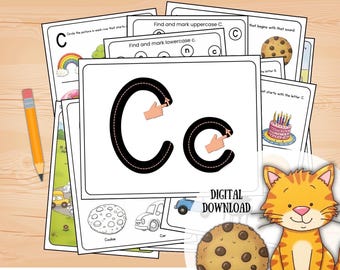 Letter C Preschool Worksheet Packet: Fun Alphabet Learning Activity (Digital Download)