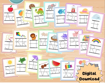 Preschool Alphabet Flash Cards Level 2: Uppercase & Lowercase (Digital Download)