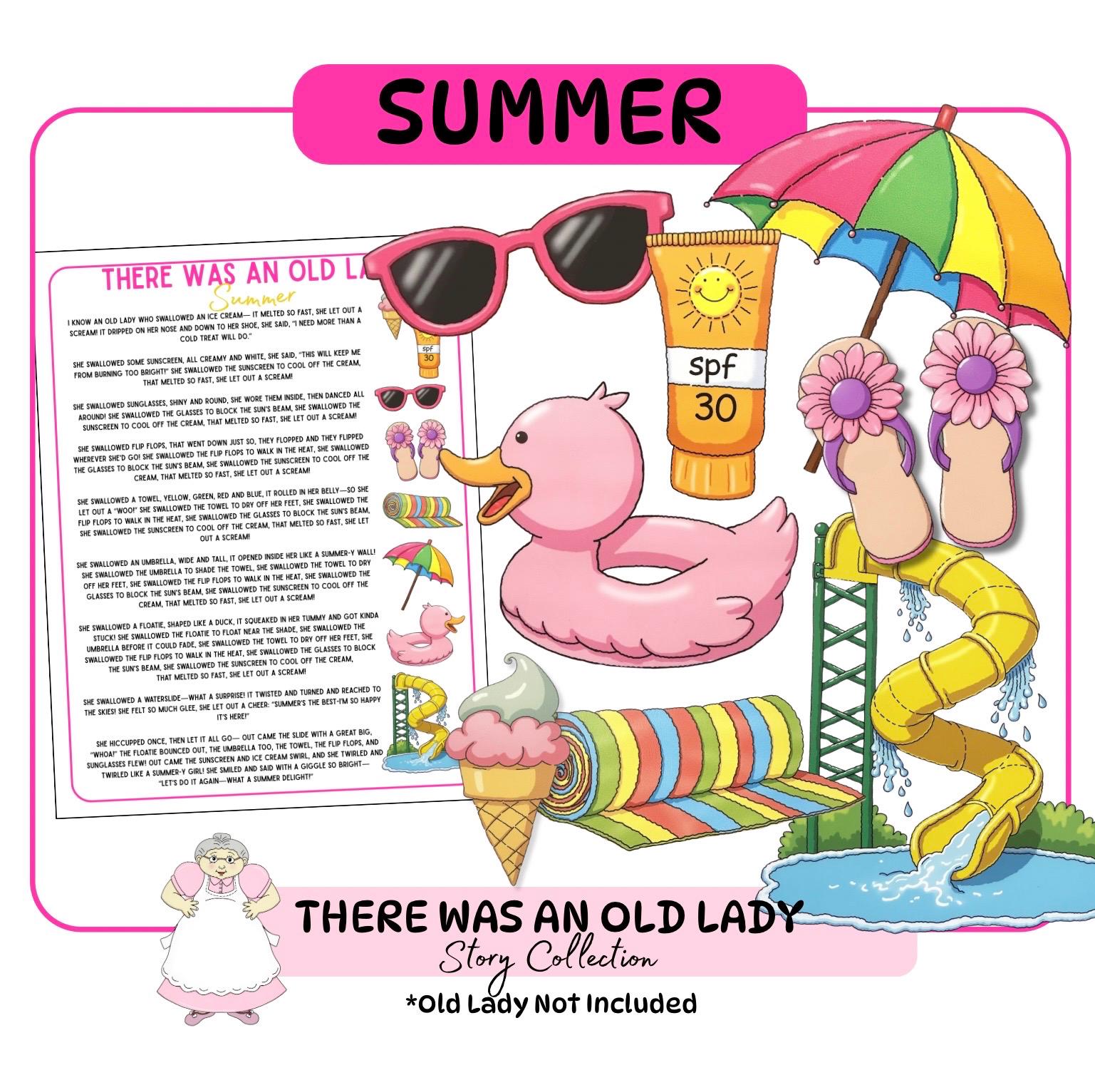 Summer Add-on for “there Was an Old Lady Who Swallowed…” Story