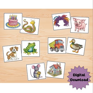 Fotokaarten met rijm voor kleuters Homeschool-benodigdheden Flash-kaarten met rijm voor peuters Kleuterschool Flash-kaarten voor huiswerkbeoordeling